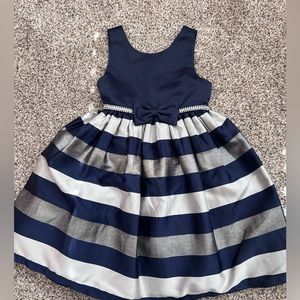 Girls dress/ blue and gray/ size 6x-7